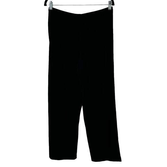 I Magnin 2 Piece Set M Black Long Sleeve Top Elastic Waist Pants Embroidered - Picture 10 of 15